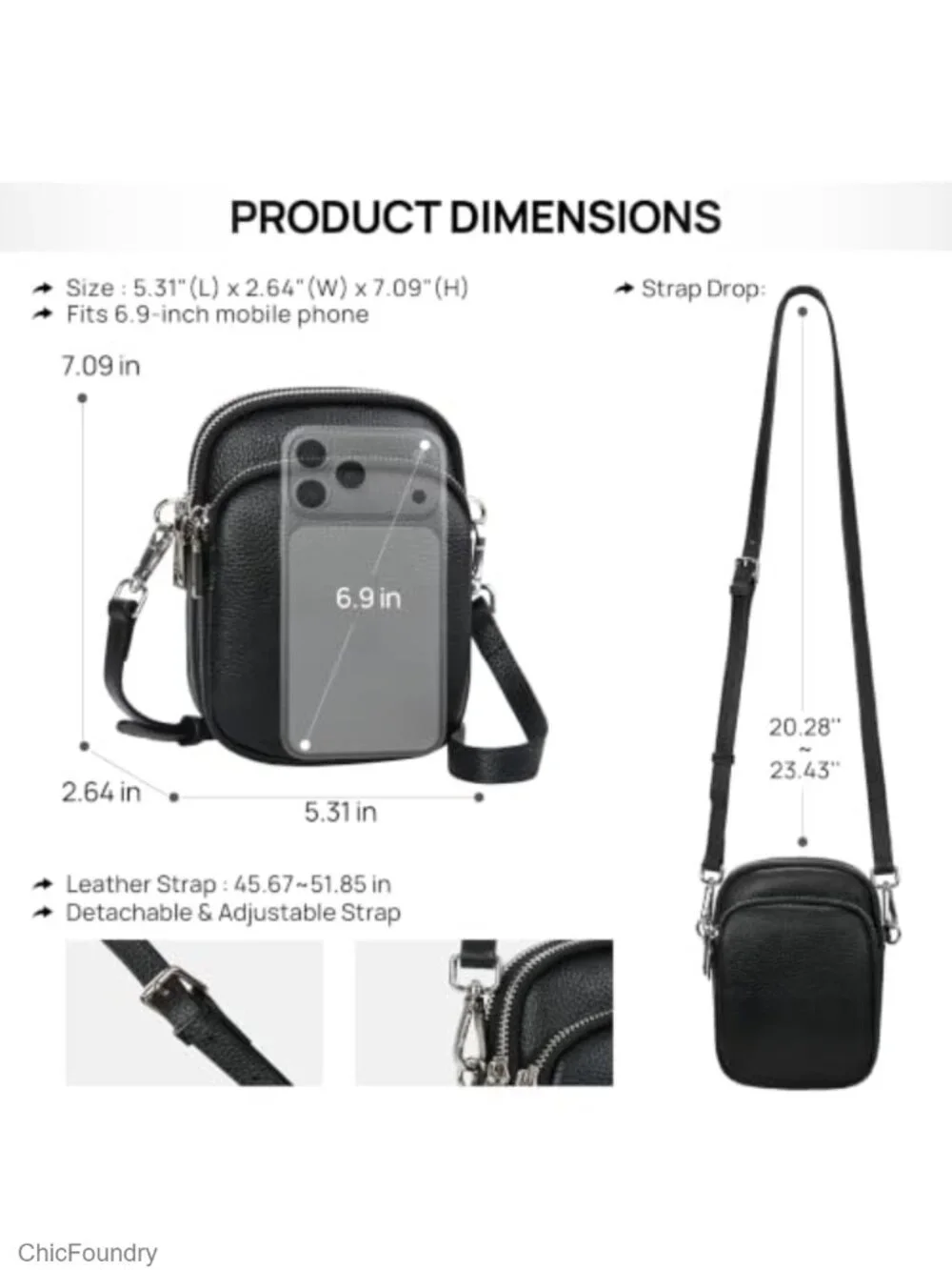 Small Leather Crossbody Bag RFID Blocking for Women